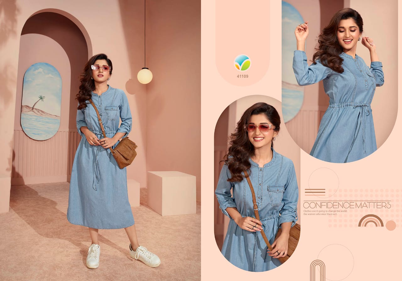 Vinay Tumbaa The Denim 3 Wholesale Party Wear Denim kurtis